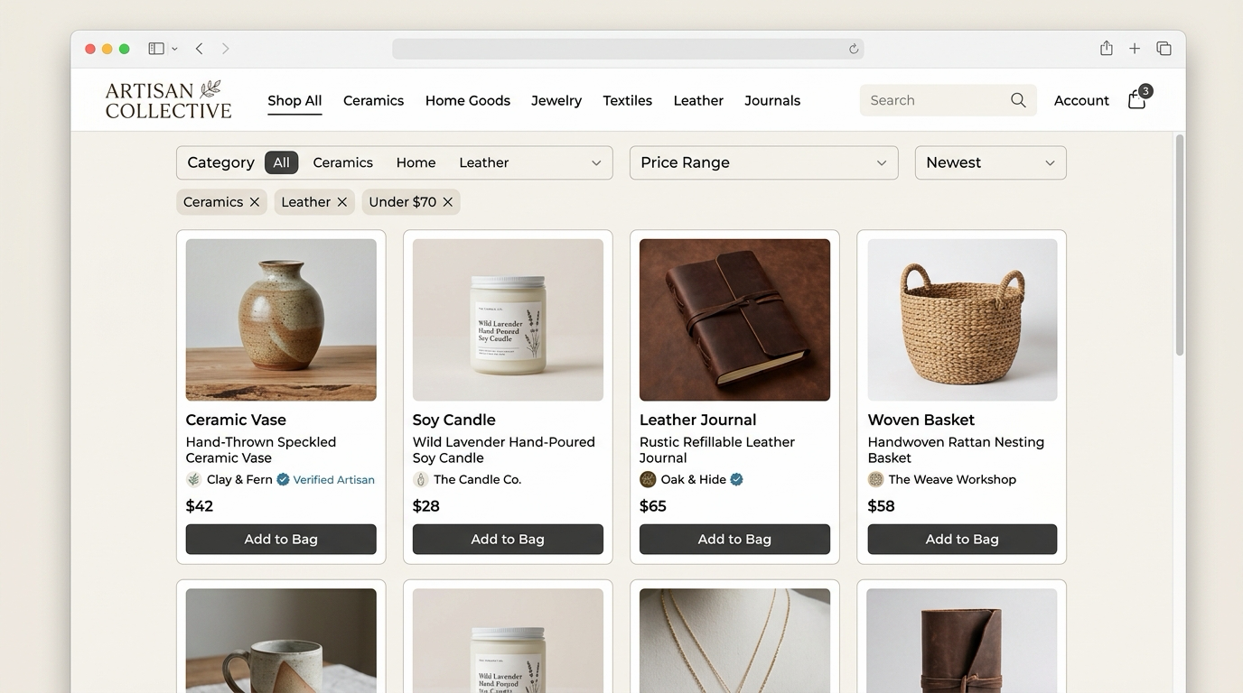 Artisan Marketplace - Two-Sided E-commerce Platform