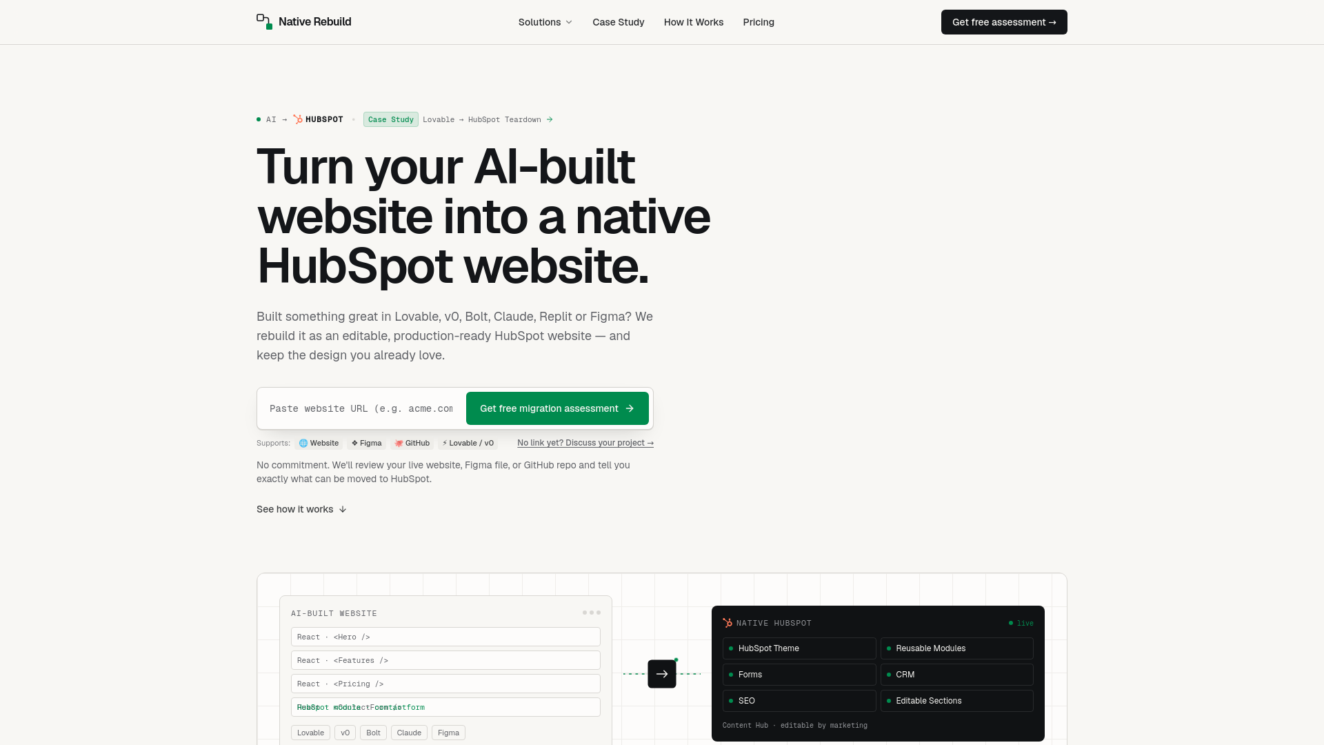 Native Rebuild - Turn AI-Built Websites into Native HubSpot Sites